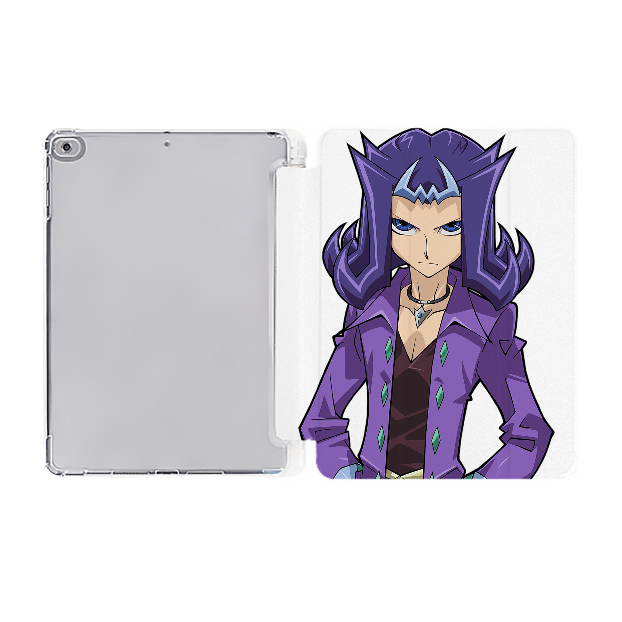 （画像用） 遊☆戯☆王 Yu-Gi-Oh! IPad ケース ペン収納付き 三つ折りスタンド PUレザー×シリコン 対応機種9.5/10.5/10.9インチ
